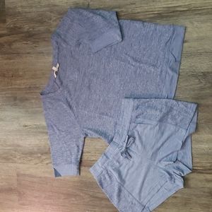 Victoria's Secret Slubbed Raglan Sleepwear/Loungewear Set, Blue, Size Small